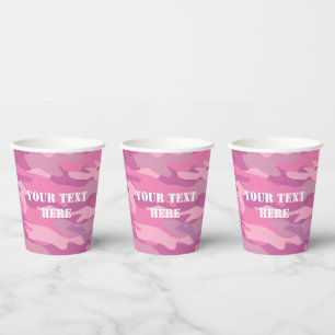 Niedliche Camouflage der rosa Armee verdeckte Zoll Pappbecher