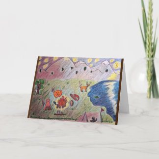 Niedliche Campfire-Freunde Karte