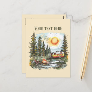 Niedliche Camping-Liebhaber hinzufügen Postkarte