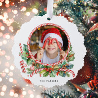 Niedliche Candy Cane & Christmas Foto
