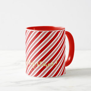 Niedliche Candy Cane Streifen Personalisierte Weih Tasse