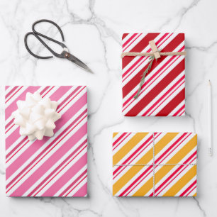 Niedliche Candy Cane Stripes Papierfolien Geschenkpapier Set