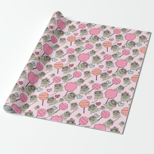 Niedliche Candy-Mops Geschenkpapier