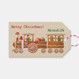 Niedliche Candy-Sprinkled Lebkuchen Weihnachtszug Geschenkanhänger