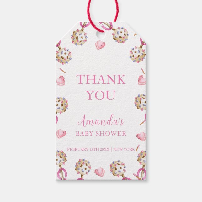 Niedliche Candy Valentine Sweetheat Baby Dusche Geschenkanhänger (Vorderseite)