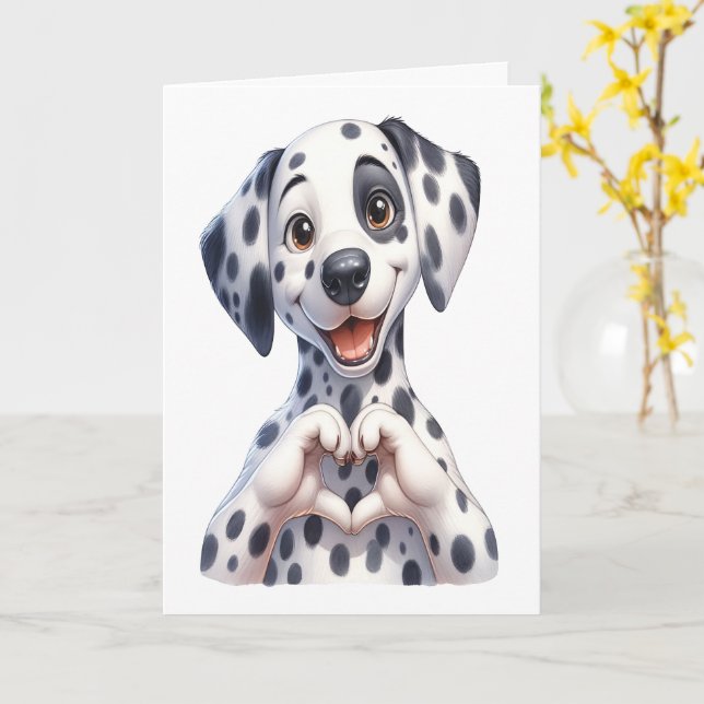 Niedliche Canine Liebe Card Karte (Gelbe Blume)