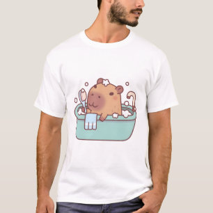 Niedliche Capybara baden in der Badewanne T-Shirt