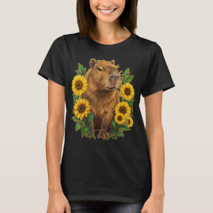 Niedliche Capybara-Blumen-Sonnenblume T-Shirt