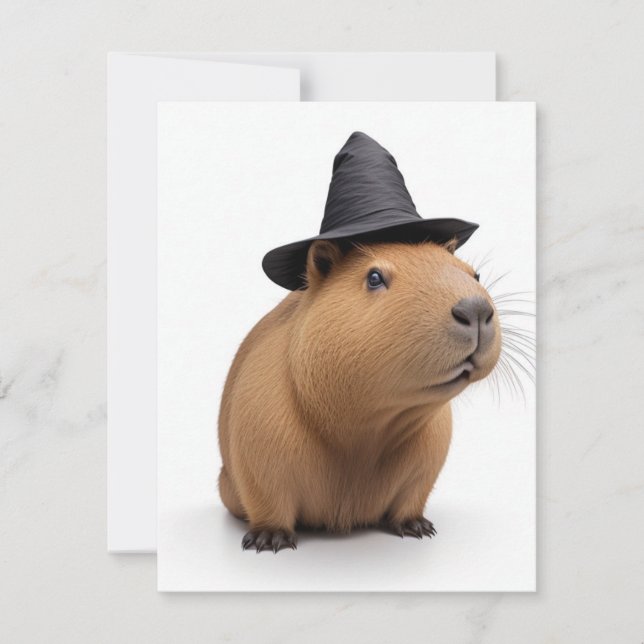 Niedliche Capybara Hexe Feiertagskarte (Vorderseite)