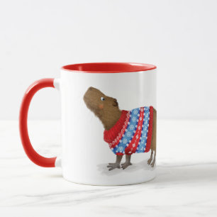 Niedliche Capybara in einer Weihnachtsjumper-Tasse Tasse