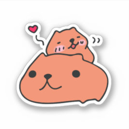 Niedliche Capybara-Liebe Aufkleber