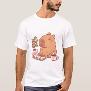 Niedliche Capybara mit einem guten Lese- und Kaffe T-Shirt