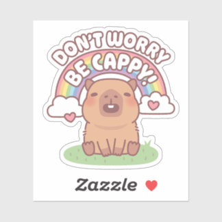 Niedliche Capybara mit Regenbogen machen Sie sich Aufkleber