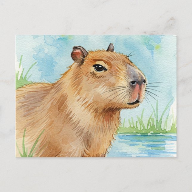 Niedliche Capybara Postkarte (Vorderseite)