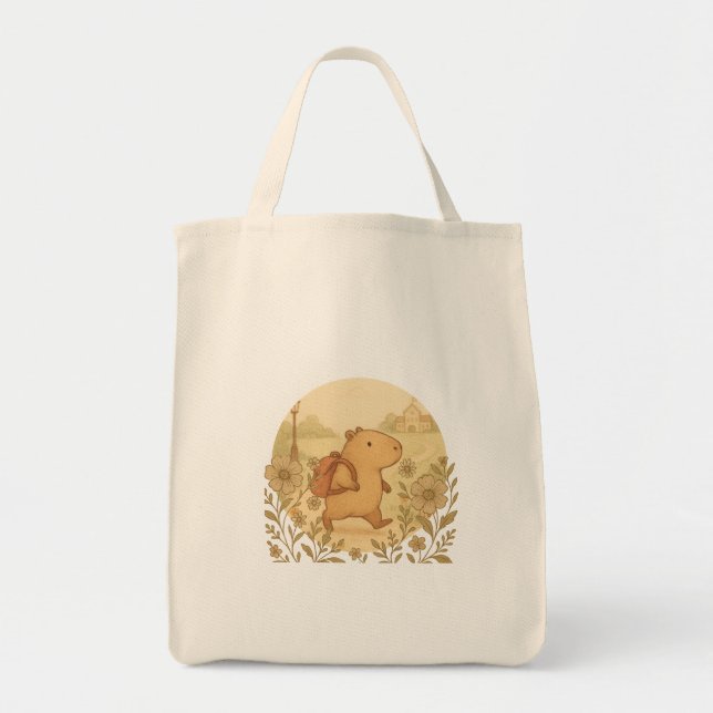 Niedliche Capybara Tote Tasche | Zurück zu Buddies (Vorne)