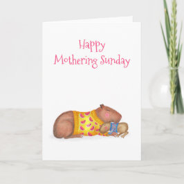 Niedliche Capybara und Baby Mutterkarte Sonntag Karte