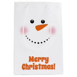 Niedliche Carrot Nose Snowman Mittlere Geschenktas Geschenktüte