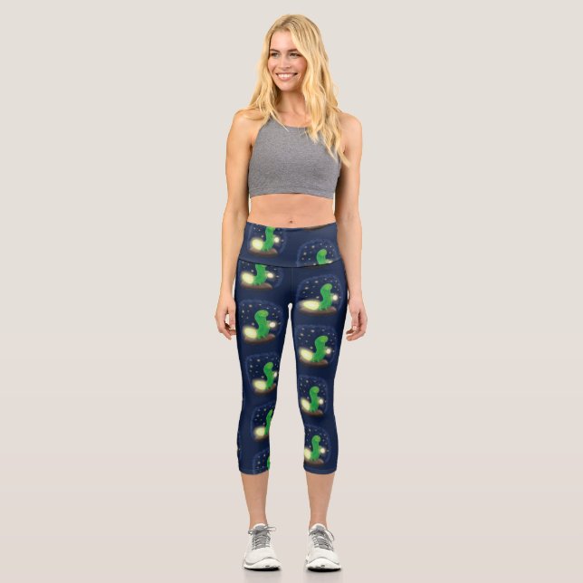 Niedliche Cartoon-Abbildung Capri Leggings (Vorderseite)
