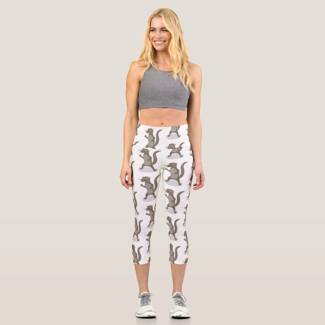 Niedliche Cartoon-Abbildung Capri Leggings (Vorderseite)