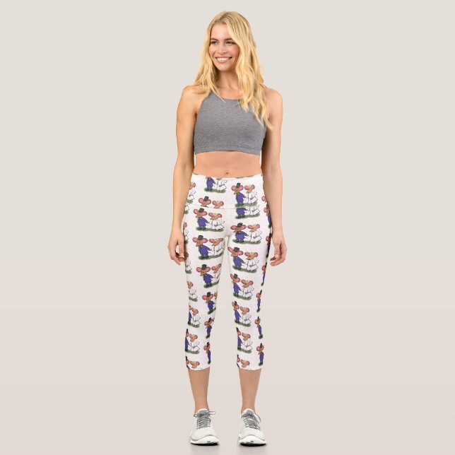 Niedliche Cartoon-Abbildung Capri Leggings (Vorderseite)