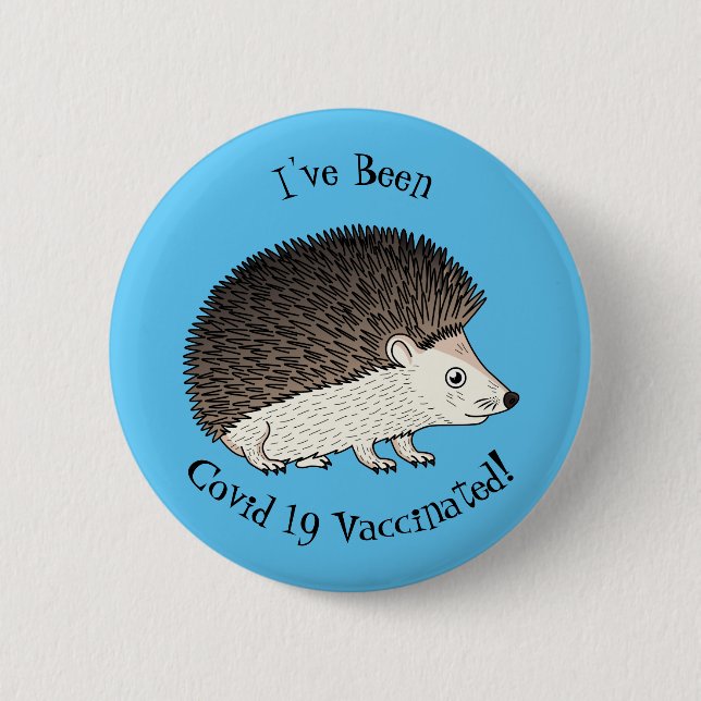 Niedliche Cartoon-Abbildung eines Igels Button (Vorderseite)