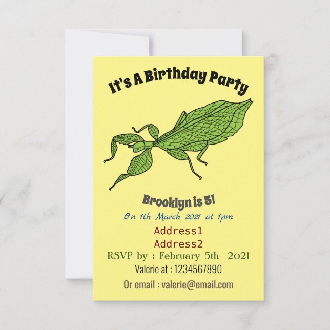 Niedliche Cartoon-Abbildung Einladung (Vorderseite)