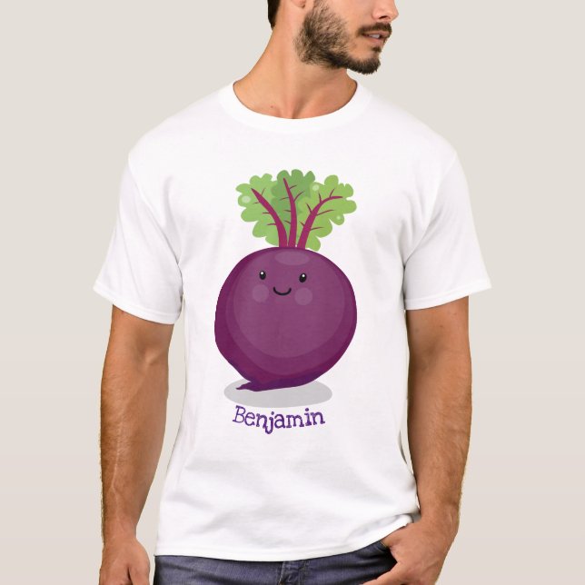 Niedliche Cartoon-Abbildung für glückliche Rübenwu T-Shirt (Vorderseite)