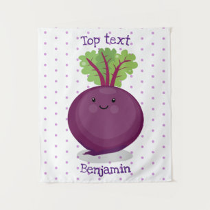 Niedliche Cartoon-Abbildung für glückliche Rübenwu Wandteppich