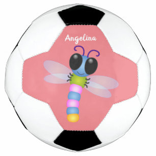 Niedliche Cartoon-Abbildung in Blau und Rosa Fußball