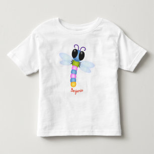 Niedliche Cartoon-Abbildung in Blau und Rosa Kleinkind T-shirt