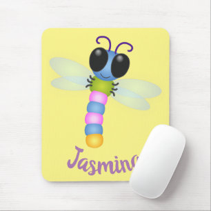 Niedliche Cartoon-Abbildung in Blau und Rosa Mousepad