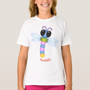 Niedliche Cartoon-Abbildung in Blau und Rosa T-Shirt
