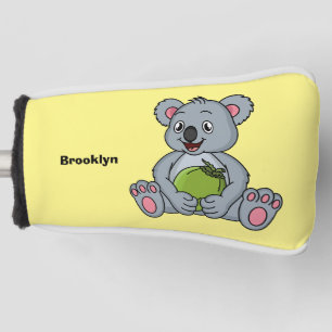 Niedliche Cartoon-Abbildung Koala und Kokosnuss Golf Headcover