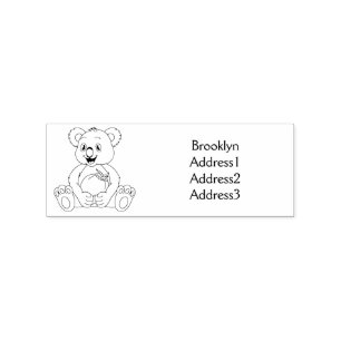 Niedliche Cartoon-Abbildung Koala und Kokosnuss Gummistempel