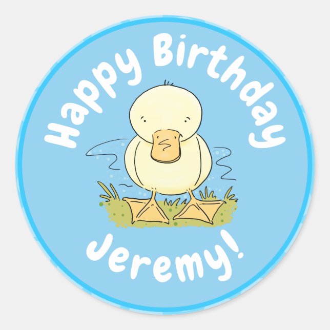 Niedliche Cartoon-Abbildung Runder Aufkleber (Vorderseite)