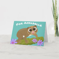 Niedliche Cartoon-Abbildung von langsamen Loris-Bl