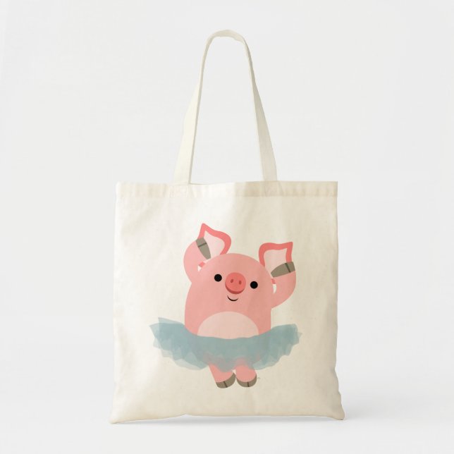 Niedliche Cartoon-Ballerina-Schwein-Tasche Tragetasche (Vorne)