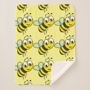 Niedliche Cartoon Bienen Kleine Sherpa Blanket Sherpadecke