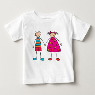 Niedliche Cartoon Boy and Girl Equals Liebe T - Sh Baby T-shirt
