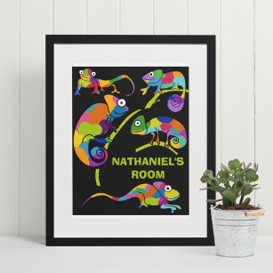 Niedliche Cartoon Chameleons-Benutzerdefinierte Me Poster