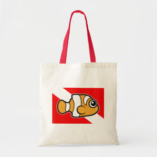 Niedliche Cartoon Clownfish Tauchen-Flagge Tragetasche