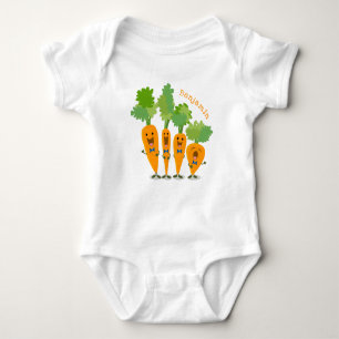Niedliche Cartoon-Darstellung des Carrot-Quartetts Baby Strampler