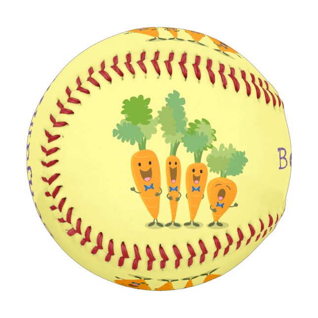 Niedliche Cartoon-Darstellung des Carrot-Quartetts Baseball (Vorderseite Links)