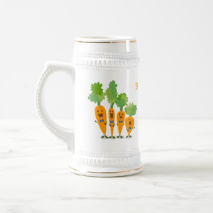 Niedliche Cartoon-Darstellung des Carrot-Quartetts Bierglas