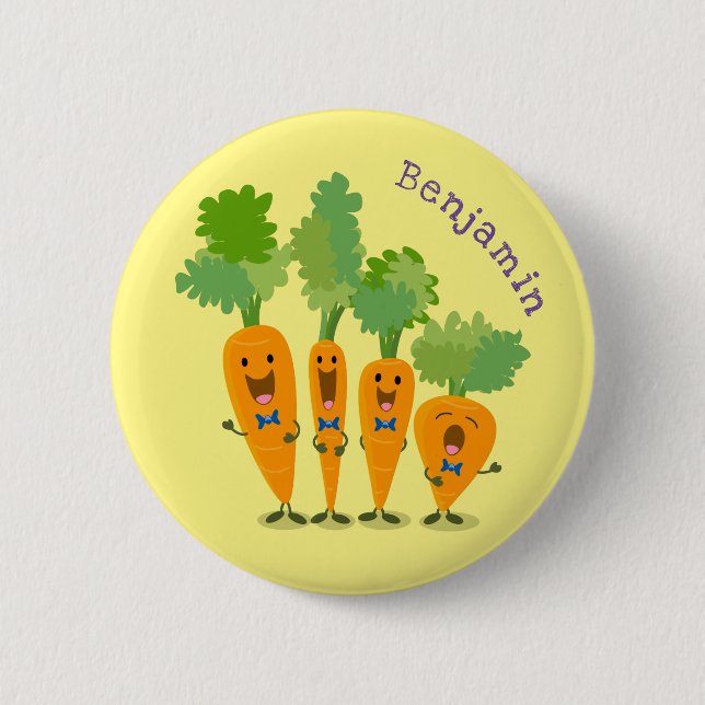 Niedliche Cartoon-Darstellung des Carrot-Quartetts Button (Vorderseite)