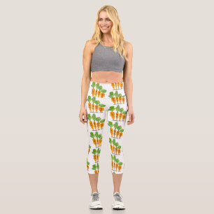 Niedliche Cartoon-Darstellung des Carrot-Quartetts Capri Leggings