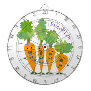 Niedliche Cartoon-Darstellung des Carrot-Quartetts Dartscheibe