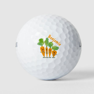 Niedliche Cartoon-Darstellung des Carrot-Quartetts Golfball