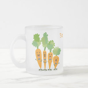 Niedliche Cartoon-Darstellung des Carrot-Quartetts Mattglastasse