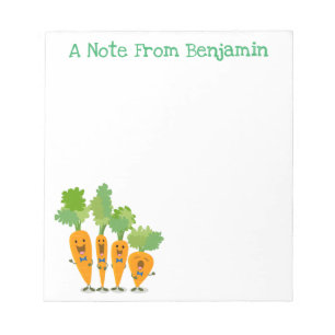 Niedliche Cartoon-Darstellung des Carrot-Quartetts Notizblock